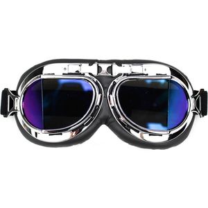 CRG Chrome Pilotenbril - Retro Motorbril - Motorbril Heren - Multi Kleur