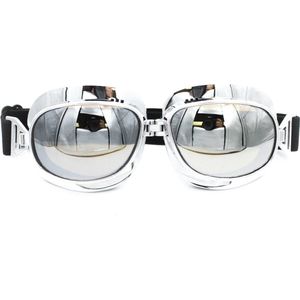 Chrome vliegeniersbril zilver reflectie glas