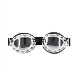 Chrome steampunk motorbril helder glas