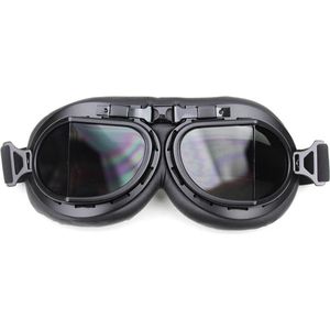 CRG Zwarte Pilotenbril - Retro Motorbril - Motorbril Heren - Donker Glas