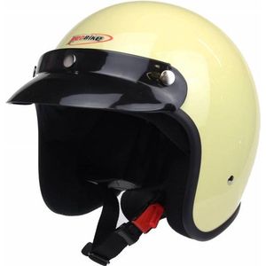Redbike RB-710 retro jethelm ivoor wit maat XS