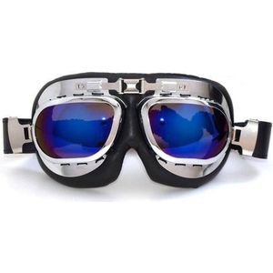 RAF chrome motorbril multi kleur glas