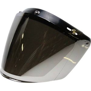 U flip up 3 knop vizier helm zilver reflectie | helmvizier