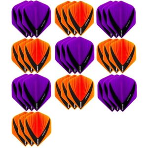 10 sets (30 stuks) - XS100 Vista flights - duo kleur pakket - Oranje en Paars – flights - dartflights