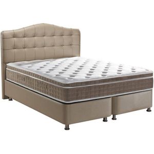 Opberg Boxspring Luxor – Boxspring met opbergruimte – taupe – 160X200