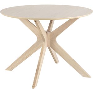 Duffy eettafel Ø105 cm eiken fineer, massief eikenhouten poten.