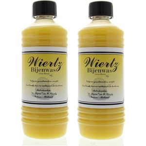 Wiertz Bijenwas Naturel/Geel Fles 500ml 2 verpakkingen
