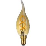 LED Spiraal kaarslamp tip 1,6W | Amber glas | Dimbaar | E14 | 2400K - Warm wit