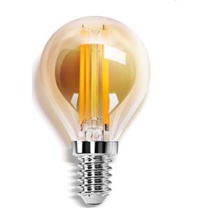 LED Filament kaars lamp 2W | Amber | Ribbel | Dimbaar | E14 | 2400K - Warm wit