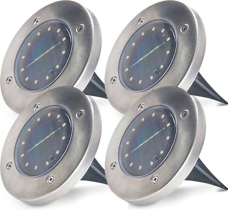 Solar grondspot | Zon energie | 4 stuks | 1W | 6000K