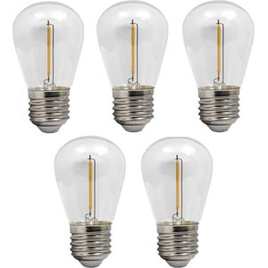 LED filament lamp | 1W | E27 | 2700K - Warm wit | 5 stuks