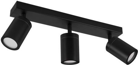 Badkamer plafondspot | driedubbel | zwart | IP44 | GU10 fitting