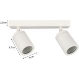 Badkamer plafondspot | dubbel | Wit | IP44 | GU10 fitting