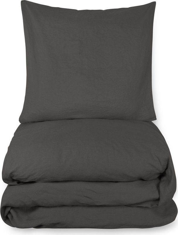 Passion for Linen Luxe dekbedovertrekset Maxim 100% linnen, 140 x 220 cm  (1) 60 x 70 cm, donkergrij