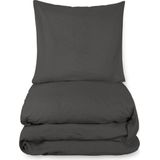 Passion for Linen Luxe dekbedovertrekset Maxim 100% linnen, 240 x 220 cm  (2) 60 x 70 cm, donkergrij