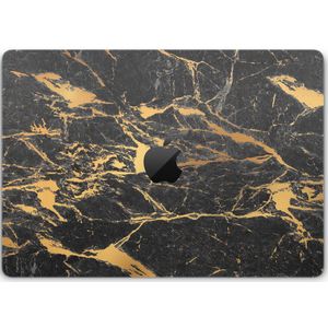 Macbook Pro 13’’ [2020 Met Apple M1 chip] Skin Marmer Zwart/geel - 3M Sticker