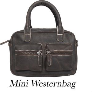 Arrigo Klein Tasje Dames • Schoudertasje • Mini Westernbag • Buffelleer • Donkerbruin