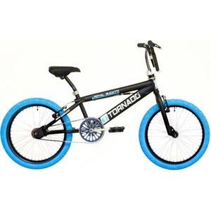 Bike Fun Tornado - BMX - 20 Inch - Matzwart/Blauw - Unisex