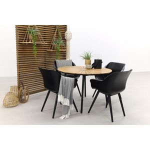 Hartman Sophie Studio Black/Dave teak 110 cm. tuinset - 5-delig