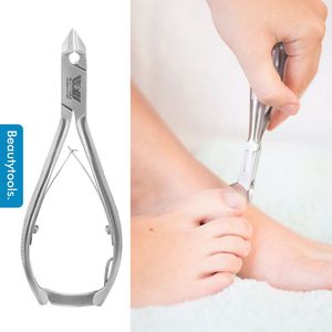 BeautyTools Professionele Nagelknipper -  Kopknipper / Dwarssnittang voor (Harde) Teennagels, Kalknagels en Ingegroeide Nagelhoeken - Gebogen Snijvlak 21 mm - INOX (NN-0003)