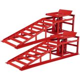 Oprijbrug met ingebouwde krik 2 ton (set)