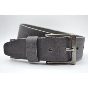 Grijs Glad Leren Riem - Italiaans Rundleder - Heren Dames Unisex - Taille maat: 85 cm - Totale lengte: 100 cm - Merk: Scotts Bluf