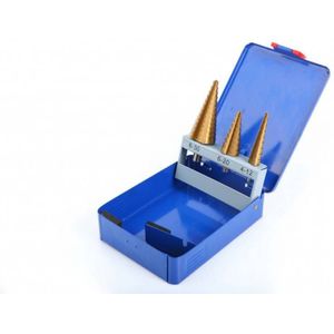 HBM 3-delige HSS - TIN gecoate trapgatborenset / stappenborenset
