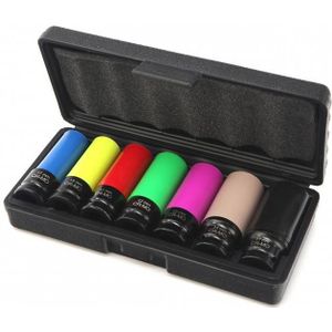 HBM 7 Pack 1/2 inch langer Steckschlüssel-Satz mit Kappen