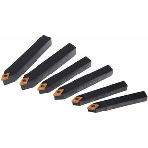 HBM - Puntbeitelset - Wisselplaat DCMT 07 - 8x8 mm, 10x10 mm, 12x12 mm - Plastic Koker