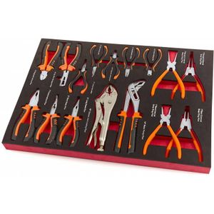 HBM 16 Delige Tangenset Foam Inlay voor HBM Gereedschapswagen