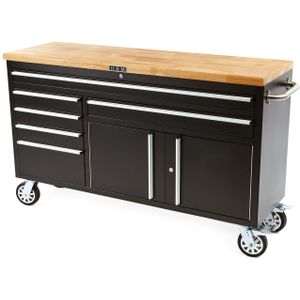 Gereedschapswagen - Zwart - Professionele Werkbank - 170cm - Poedercoating