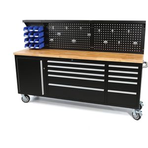 Gereedschapswagen - XXL - Houten Werkblad - Garagekwaliteit - 230 cm