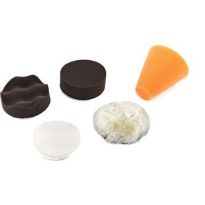 Polijst Pads - 75 mm - Schuimpad en Lamswollen Pad - Set van 5