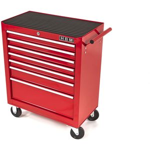 HBM gereedschapswagen 7 laden 62 cm, rood