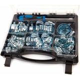 HBM - 50-delige Slangklemmen Assortiment - Transparant - Dopsleutel