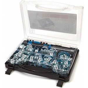 HBM - 50-delige Slangklemmen Assortiment - Transparant - Dopsleutel