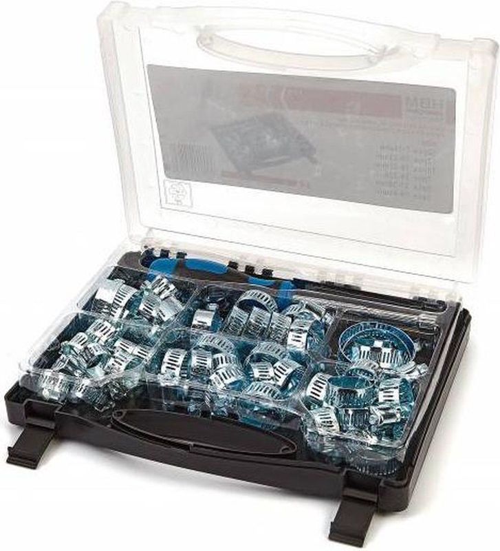 HBM - 50-delige Slangklemmen Assortiment - Transparant - Dopsleutel