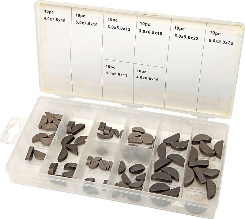 80 Delig Halve Maan Spie Assortiment - Inhoud 10 x 3 x 5 mm - 10 x 4 x 5 mm - 10 x 3 x 6,5 mm - 10 x 4 x 6,5 mm - 10 x 4 x 7,5 mm - 10 x 5 x 7,5 mm - 10 x 5 x 9 mm - 10 x 6 x 9 mm