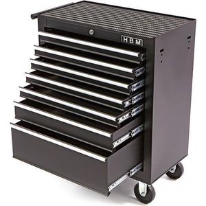 HBM - Gereedschapswagen - Zwart - 7 Laden - 62 cm