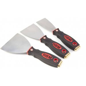 Plamuurmessen - 3 Delige Set - Roestbestendig - Soft-Grip Handvat