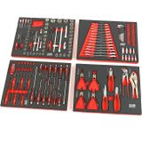 HBM - 154-delige Gereedschapswagen - Zwart - Carbon Inlays