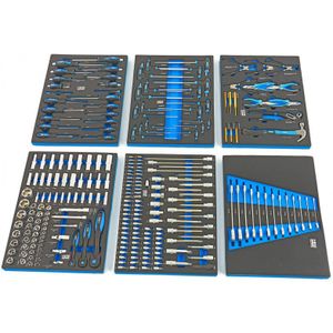 HBM 245-delige PREMIUM inlay voor gereedschapswagen BLAUW