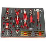 Gereedschapswagen - Inlay - Rood - Carbon Look - 262-delig