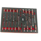 Gereedschapswagen - Inlay - Rood - Carbon Look - 262-delig