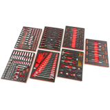 Gereedschapswagen - Inlay - Rood - Carbon Look - 262-delig