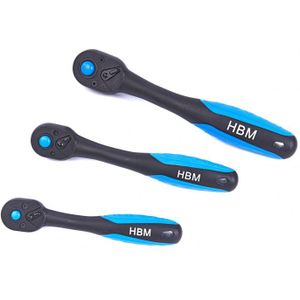 HBM professionele premium ratels 72 tands blauw zwart