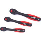 HBM professionele premium ratels 72 tands rood zwart