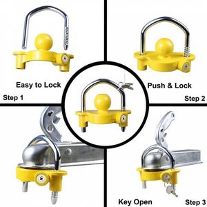 HBM - Aanhangwagenslot - Koppelingsslot - 50 mm - Inclusief 2 Sleutels