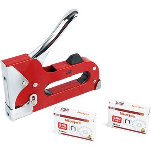 HBM Professional Stahlhandtacker, Hefter mit 1000 Klammern