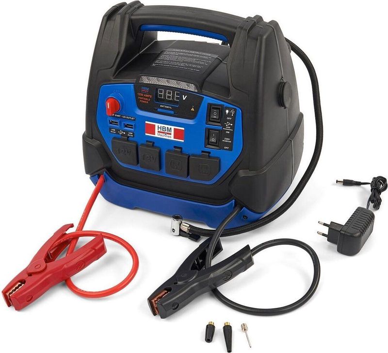 HBM - Professionele Auto Startbooster - Jumpstarter Accu Booster - 230 V - 12 V - 22 Ah